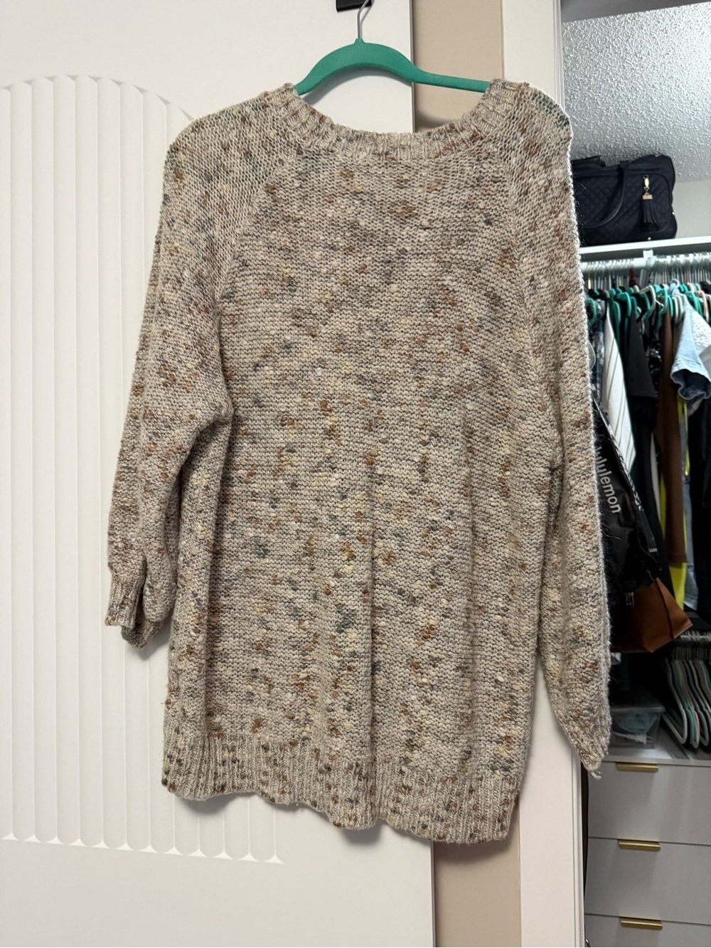 Pink Martini Speckled Beige Crewneck Sweater